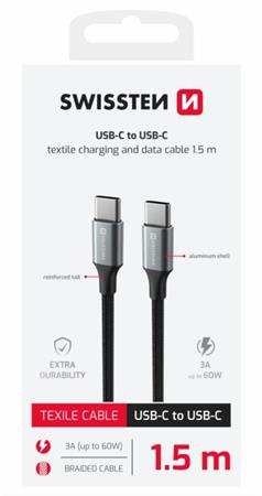 SWISSTEN DATOVÝ KABEL TEXTILE II USB-C / USB-C