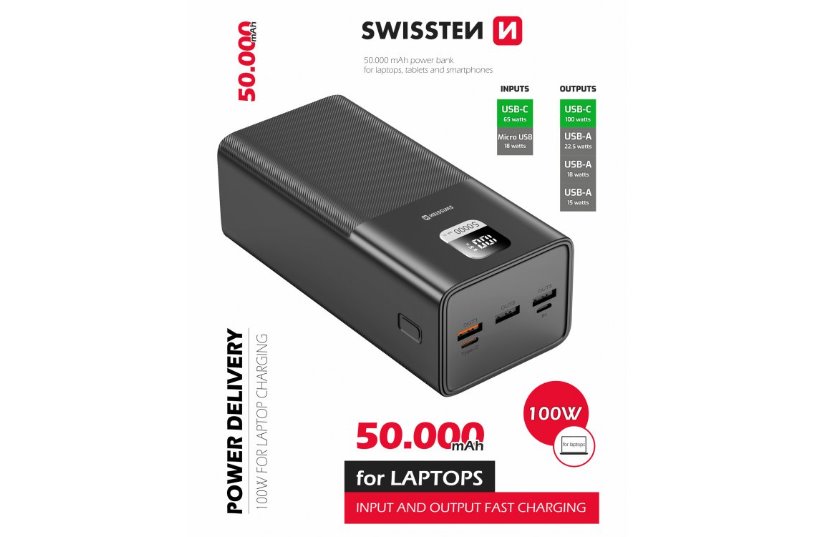 SWISSTEN POWER LINE POWER BANK 50000 mAh 100W
