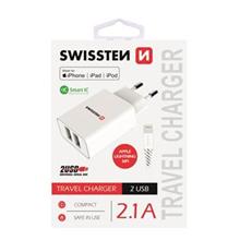 SWISSTEN SÍŤOVÝ ADAPTÉR SMART IC, CE 2x USB 2,1 A