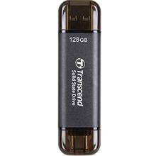 Transcend ESD310C 128GB, External SSD, USB 10Gbps Type C/A, 1050MB/R, 700MB/W, černý